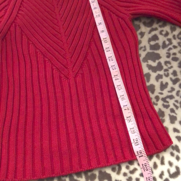 Ann Taylor Red Cable Knit Ribbed Sweater Small - Picture 9 of 12